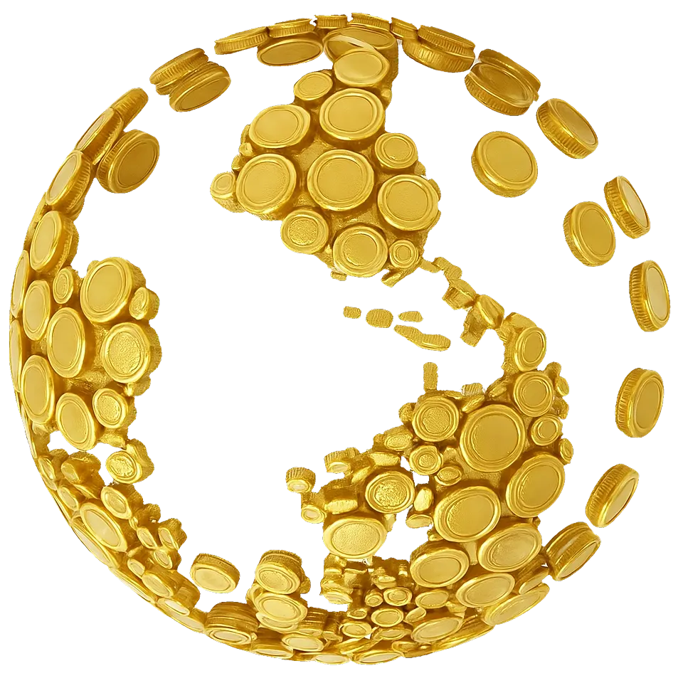 bonum enterpries - image of globe made of coins